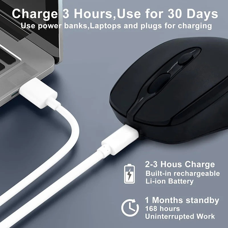 Wireless Mouse, Rechargeable Dual-mode Mouse, Comfortable Ergonomic Design, With Usb Receiver, Portable Silent Mouse