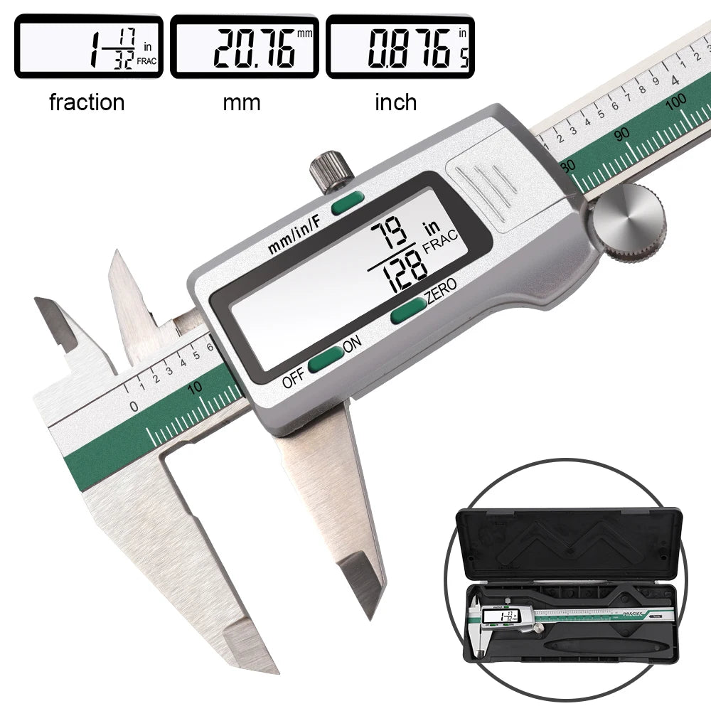 Stainless Steel High Accuracy, Electronic LCD Digital Display Slide Caliper, Vernier Ruler with Measuring Range of 0-150mm