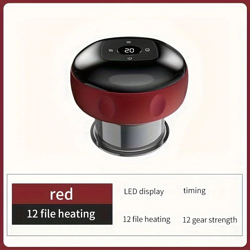 "Wireless Charging Intelligent Vacuum Cupping Device with High Suction & Hot Compress"
