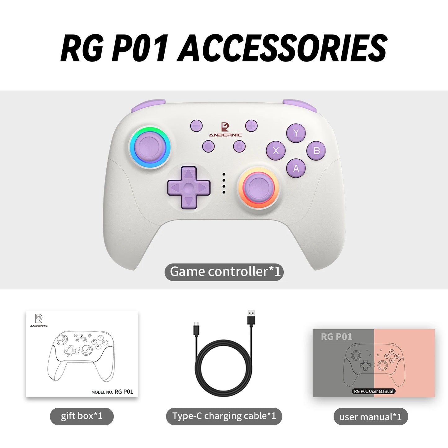 Gamepad Wireless Gaming Controller Hall Trigger Joystick Macro Key RGB Breathing Light For Switch PC Android IOS