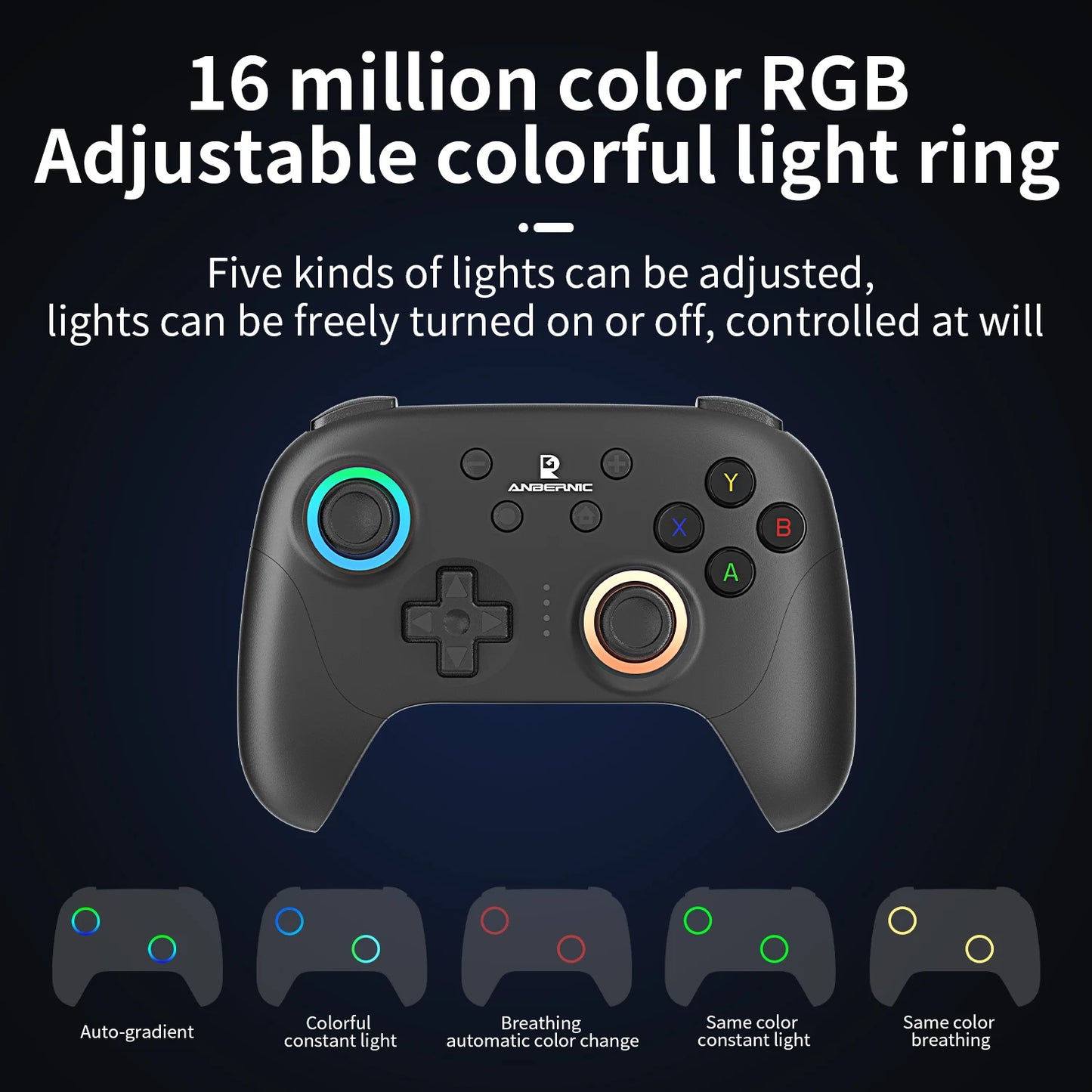 Gamepad Wireless Gaming Controller Hall Trigger Joystick Macro Key RGB Breathing Light For Switch PC Android IOS