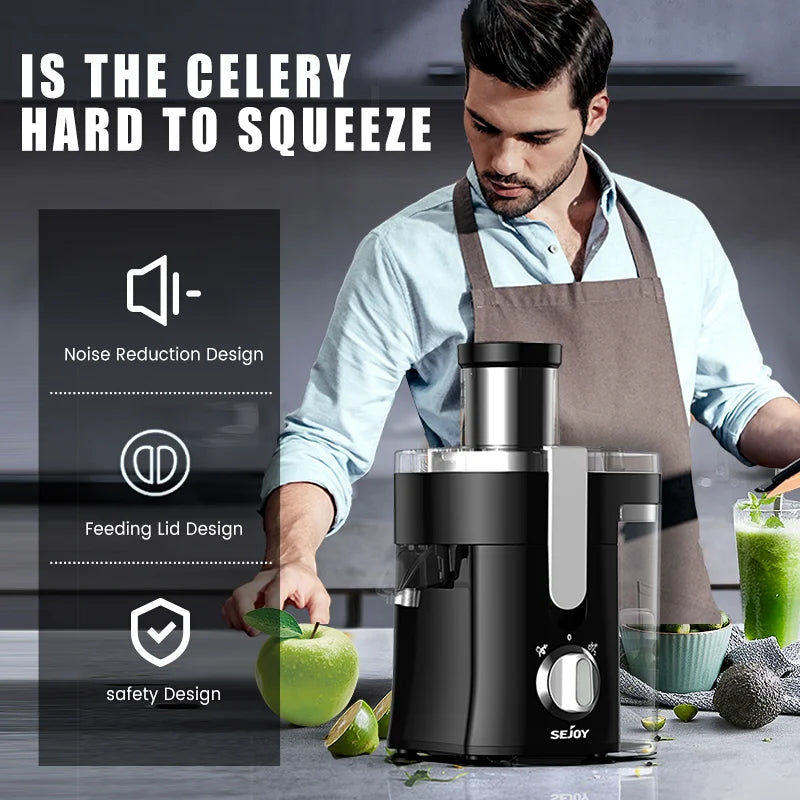 Centrifugal Juicer Machine Compact Automatic Pulp Ejection Electric Citrus Juicer Extractor Machine Fruit Veg Blender