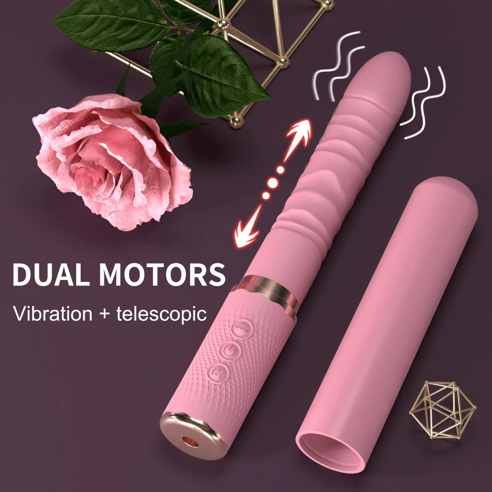 Dual motor, Realistic Thrusting Dildo, Vibrator With Heating,10 mode Sex Toys  Vibrator Clitoral Stimulator For Anal Stimulation