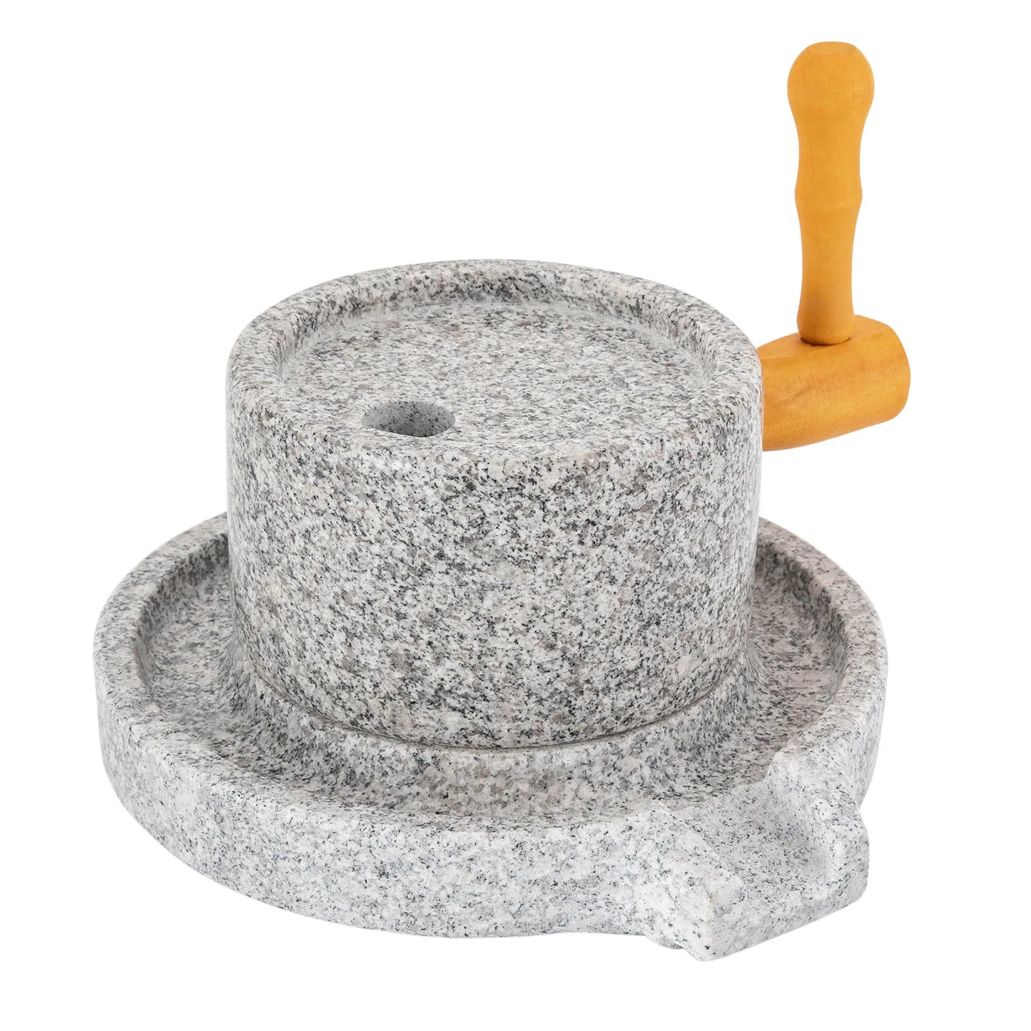 Manual Millstone Grinder Traditional Hand-Push Chili Pepper Mung Bean Flour Mill Grinder Marble Mini Stone Mill