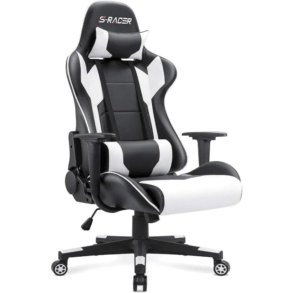 Gaming Chair, Office Chair High Back Computer Chair Leather Desk Chair Racing Executive Ergonomic Adjustable Swivel Task Chair