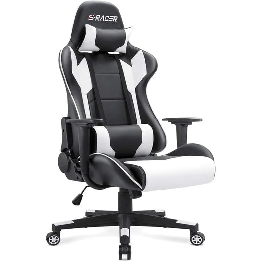 Gaming Chair, Office Chair High Back Computer Chair Leather Desk Chair Racing Executive Ergonomic Adjustable Swivel Task Chair