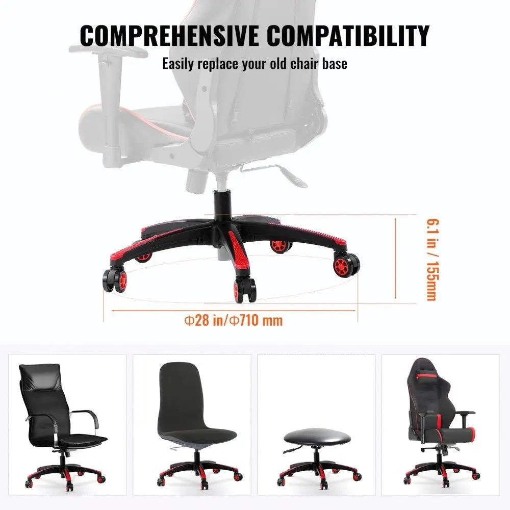 Office Chair Base Replacement 28" Heavy Duty Swivel Chair Base 2500 lbs
