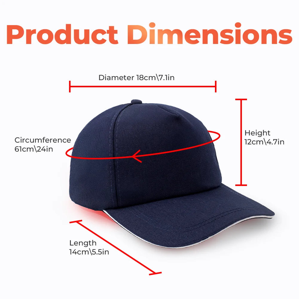 Red Light Therapy Hair Growth Cap, Capacete LED Light Haircare Therapy Hair Grow Light Activate Hair Follicles Led Lights 650nm