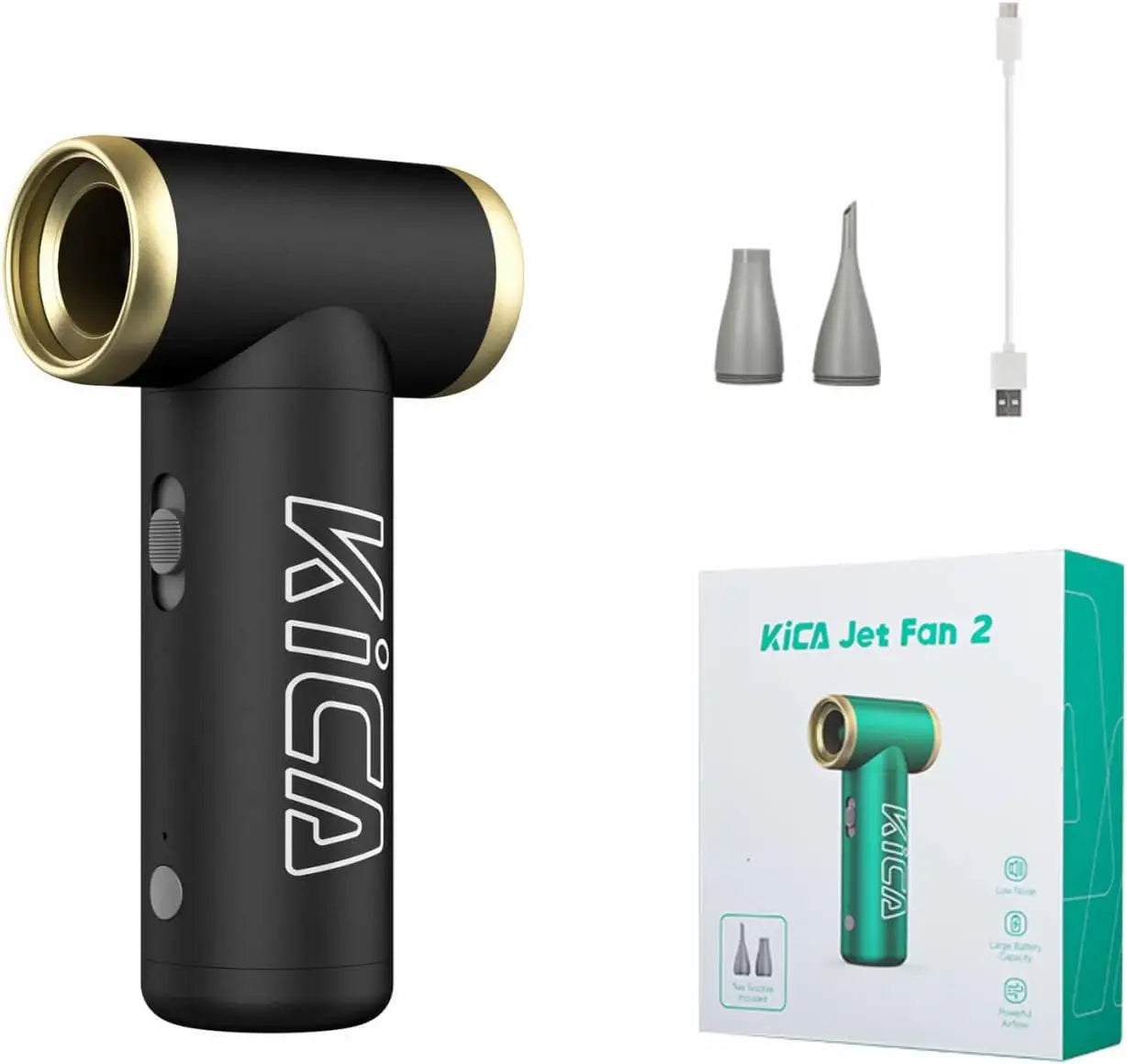 100000RPM Jetfan 2 Air Blower, Portable Turbo Fan, Compressed Air Duster Wireless Computer Keyboard Cleaner for PC Car Camera