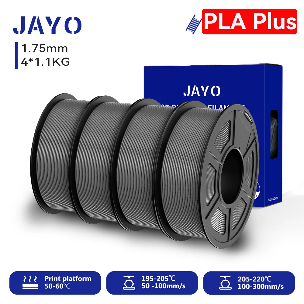 Filament 4 Rolls 1.75MM PLA Plus 3D Printer Filament 1.1KG/roll For FDM Neatly Wound Colorful 3D Printing Material