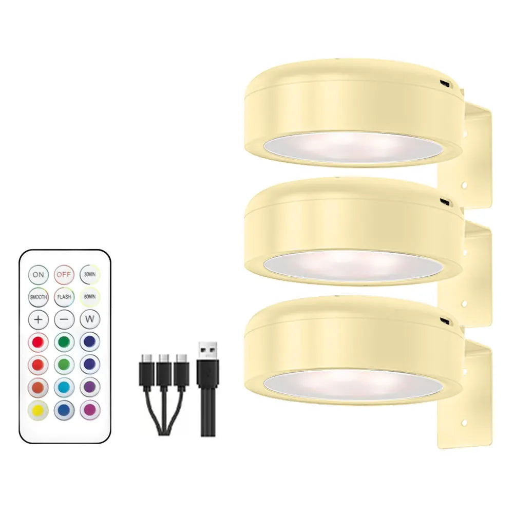 LED Light Magnetic Spotlight Rechargeable Wall Light Wireless Picture Light No Punch Reading Light Bedroom Bedside Light
