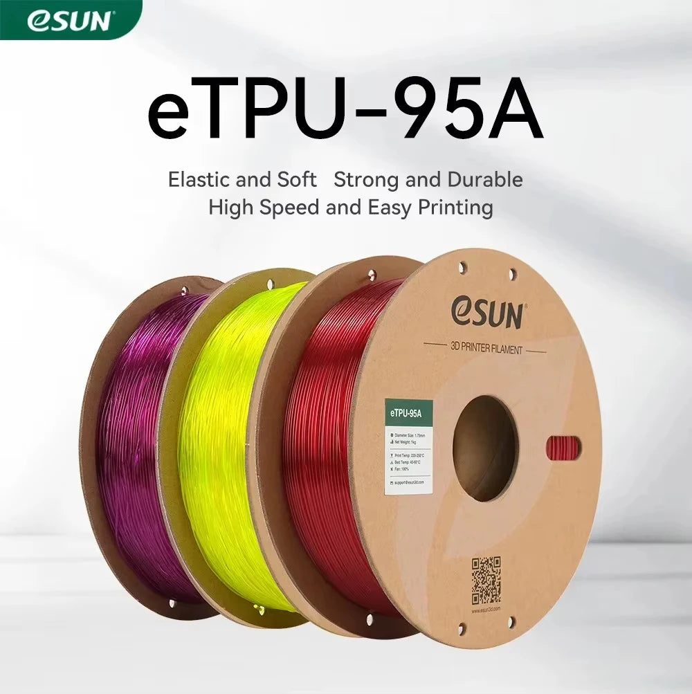 Flexible TPU Filament 1.75mm,TPU 95A 3D Printer Filament 1KG 2.2 LBS Spool 3D Printing Material TPU 95A  For 3D Printers