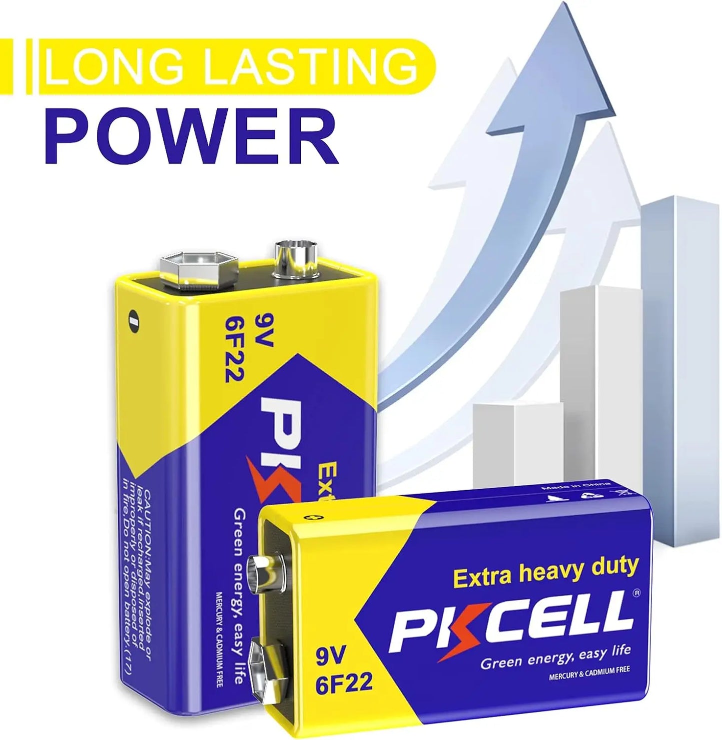 10PC Battery ,9Volt Carbon Battery Cell Leak-Proof Smoke Detector Batteries EN22 1604AU 6AM6 Zinc Carbon Battery