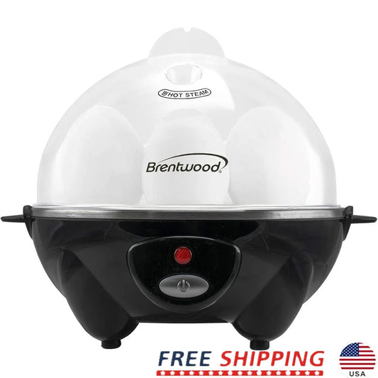 Electric Egg Cooker Automatic Shutoff 7 Egg Capacity Poacher Steamer One Touch Operation Boil Dry Protection Kitchen Appliance