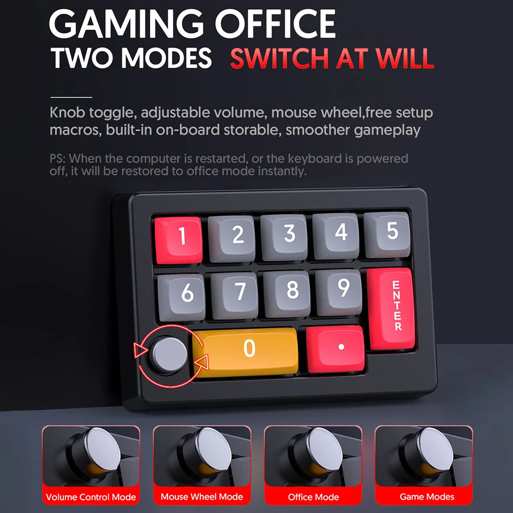 13 Key Macro Programmable Fully Hot Swappable Mechanical Switch 12 RGB Lighting Effects Gaming Mini Keyboard