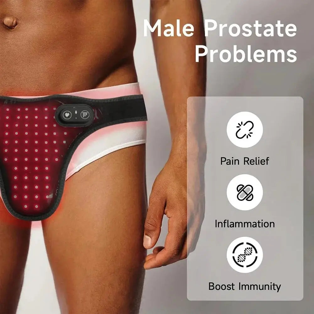 Red Light Therapy Belt 660nm & 850nm Heating Massage for Prostate Therapy Device Abdomen Hand Pain Relief Hormonal Balance USB-C