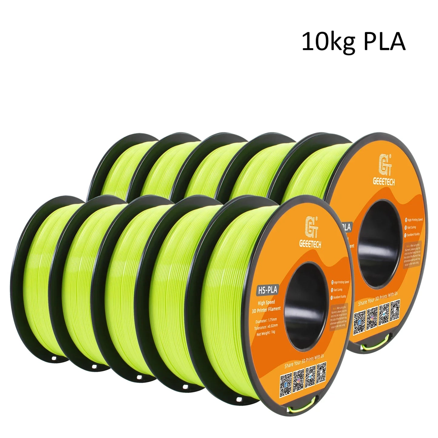 10Kg High Speed PLA 3d printer Filament 1kg 1.75mm, faster curing & printing speed, higher printing quality