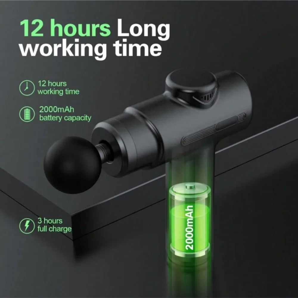 Massage Gun Deep Tissue Percussion Massager for Athletes,Handheld Body Back Muscle Massager Gun with 8 Massage Heads