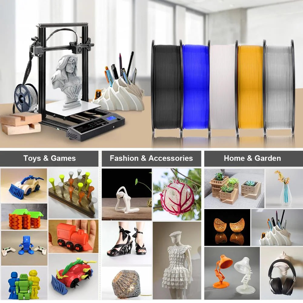 pla plus 2.0 3d printer filaments, 7rolls 1.75mm multi-color 3D printing material for 100% bubble free and FDM 3D printer