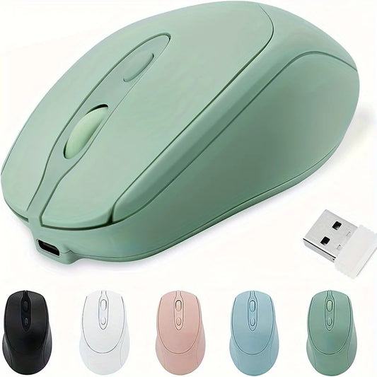 Wireless Mouse, Rechargeable Dual-mode Mouse, Comfortable Ergonomic Design, With Usb Receiver, Portable Silent Mouse