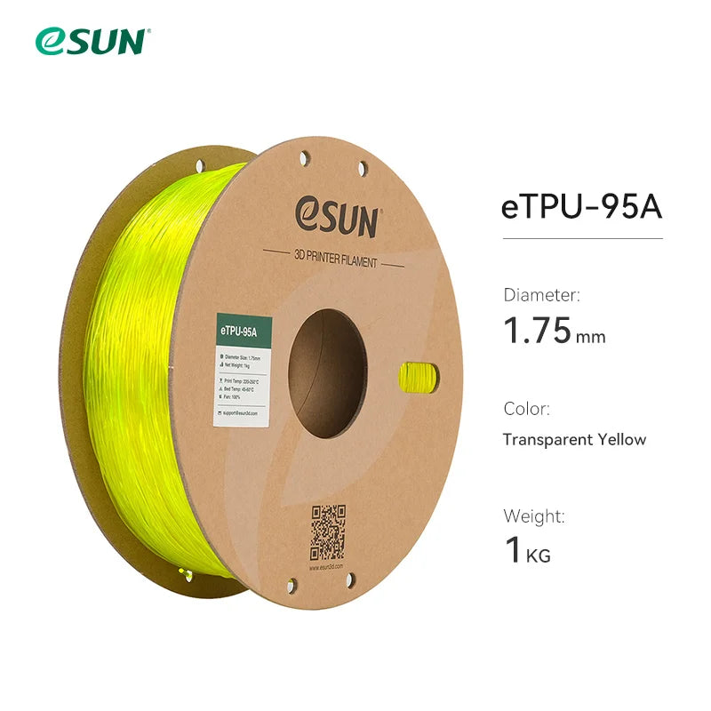 Flexible TPU Filament 1.75mm,TPU 95A 3D Printer Filament 1KG 2.2 LBS Spool 3D Printing Material TPU 95A  For 3D Printers