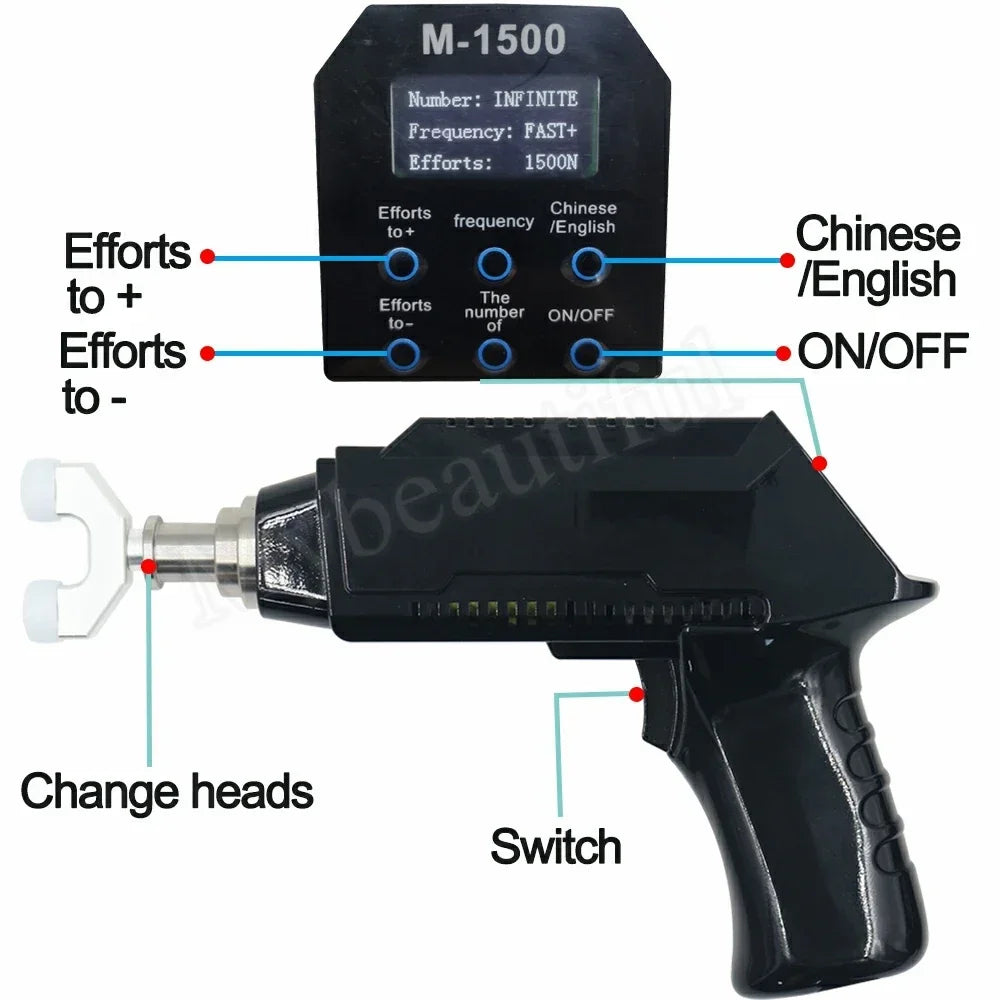 New Chiropractic Adjustment Tool 1500N Adjustable Electric Gun Massage For Body Relax Relief Backache Spine Correction Massager