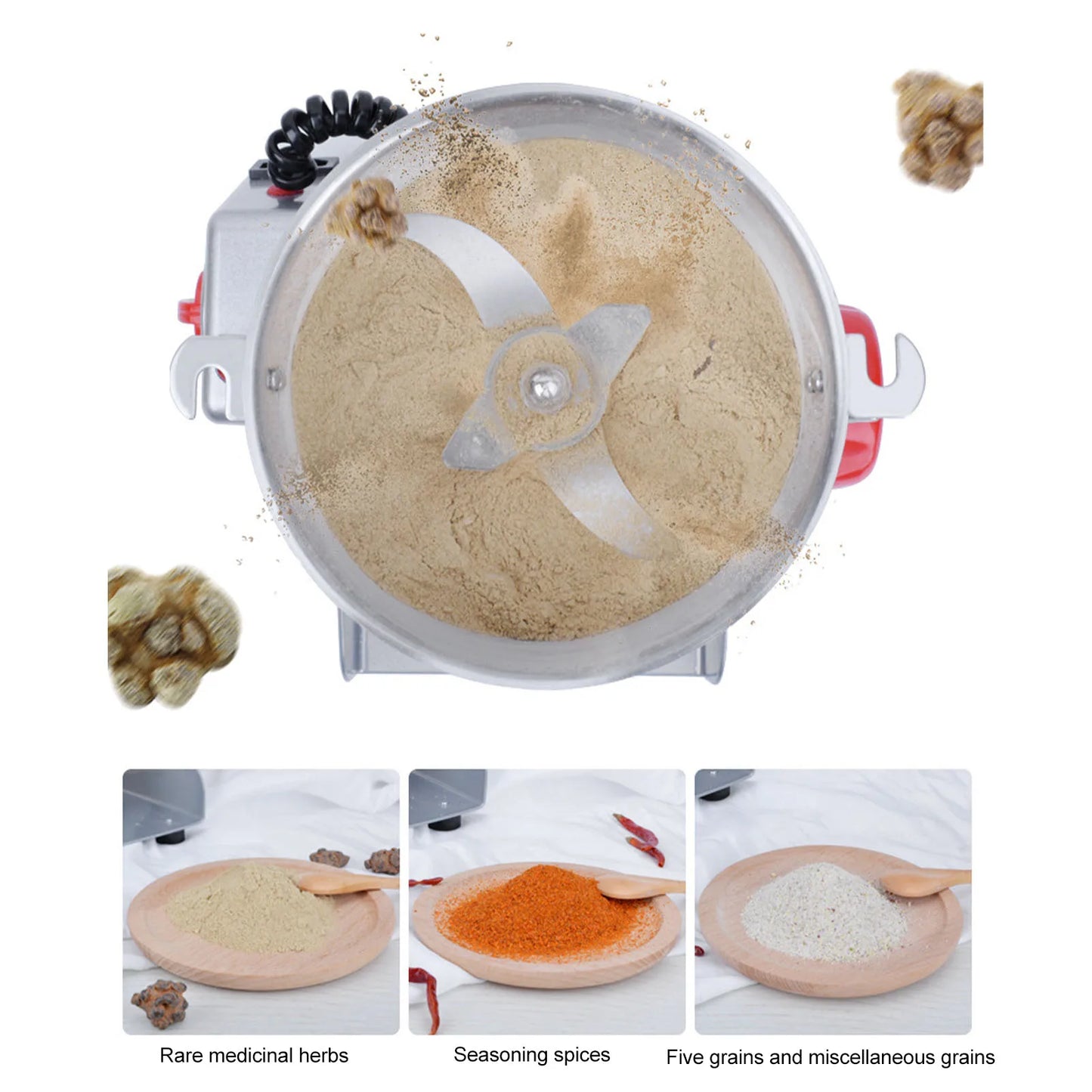 1000g Electric Grinding Machine High Speed Swing Commercial Grain Mill Grinder for Spices Coffee Beans Seasonings Rice
