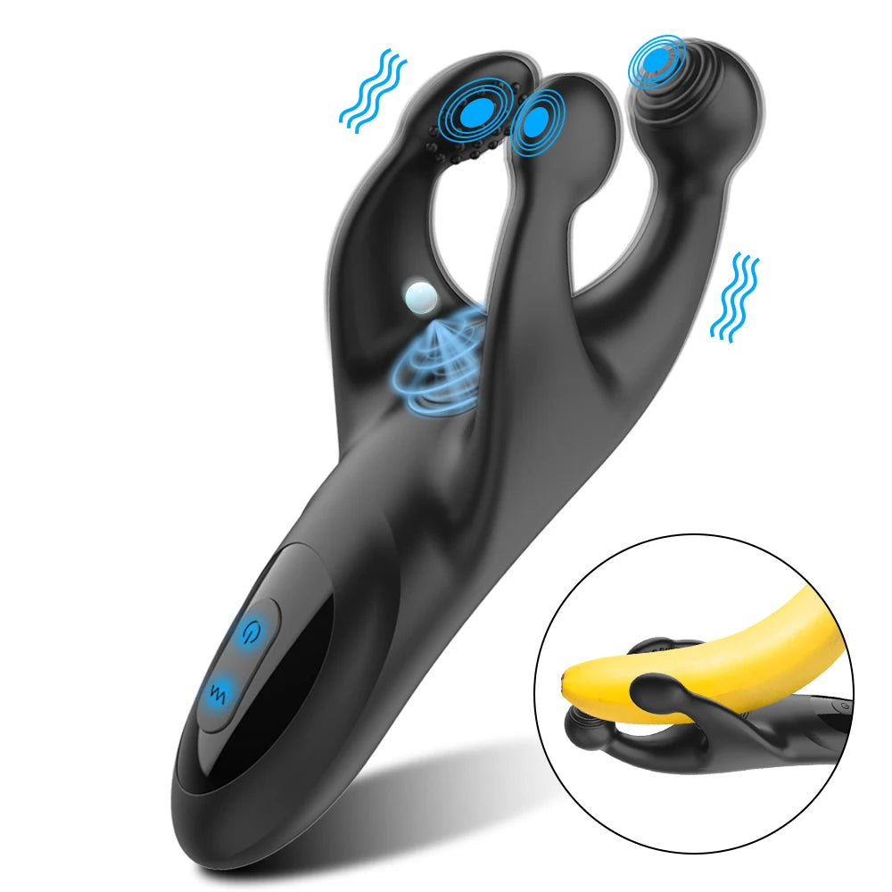 10 Frequency Vibrator for, Men Penis Delay Trainer, Exerciser Vibrating Glans, Stimulator Massager Male Sex Toy Adult Masturbator