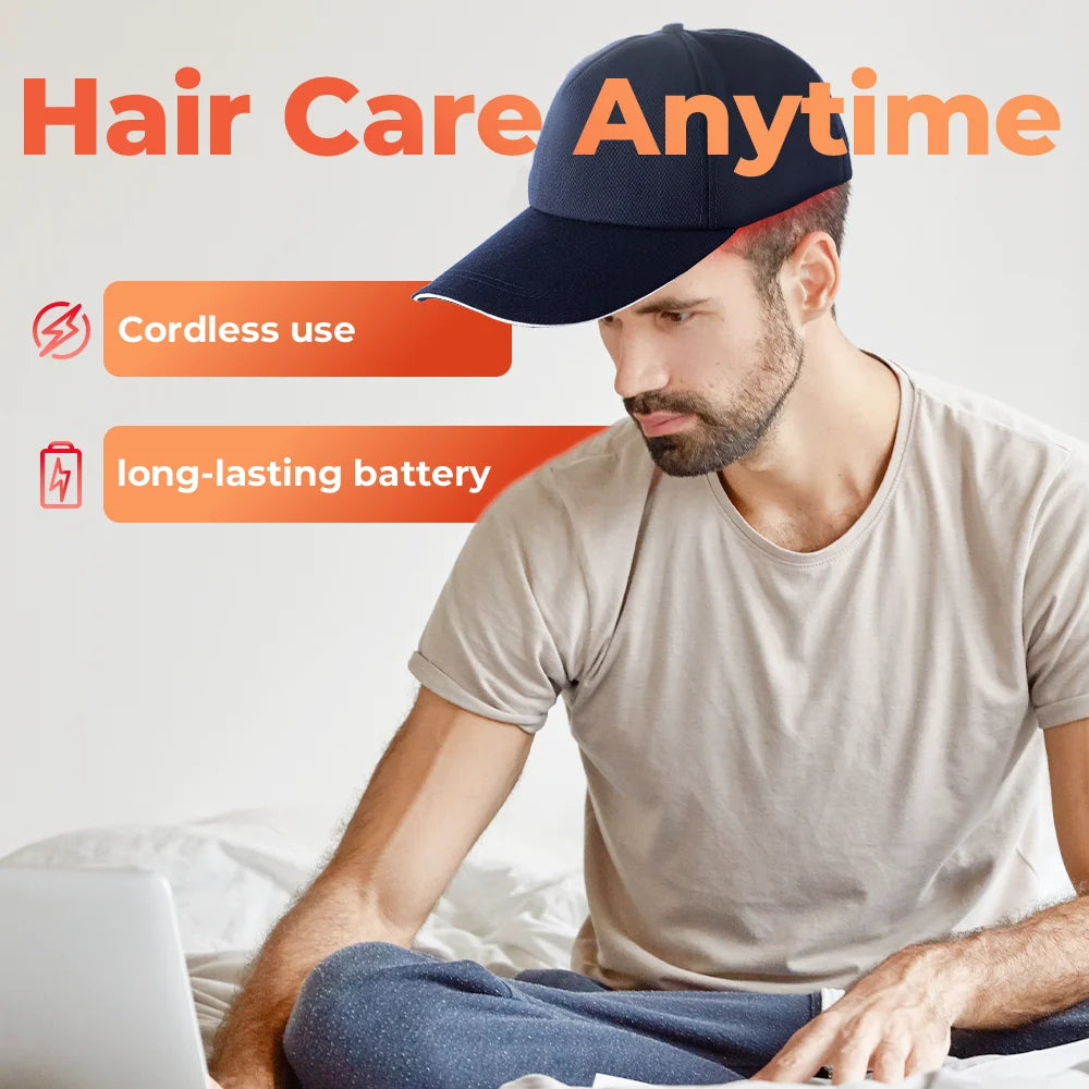Red Light Therapy Hair Growth Cap, Capacete LED Light Haircare Therapy Hair Grow Light Activate Hair Follicles Led Lights 650nm