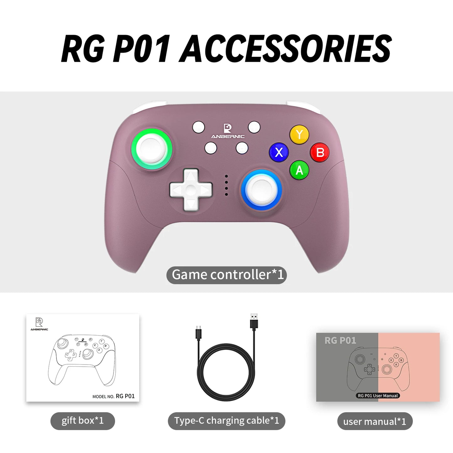 Gamepad Wireless Gaming Controller Hall Trigger Joystick Macro Key RGB Breathing Light For Switch PC Android IOS