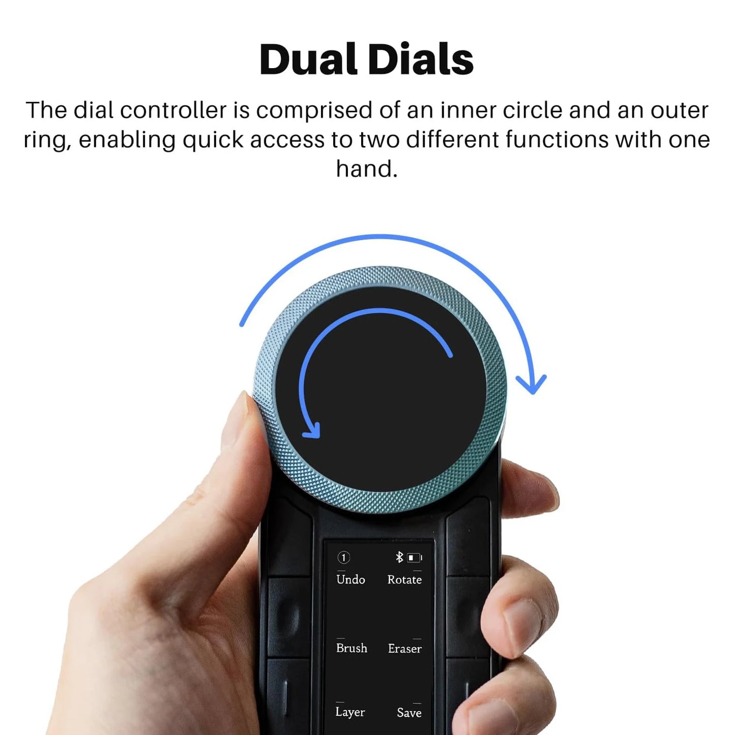 Keydial Remote Wireless Mini Keyboard K40 Dual-channel Bluetooth 5.0 Connectivity Dual-dial Controller 8 Programmable Keys