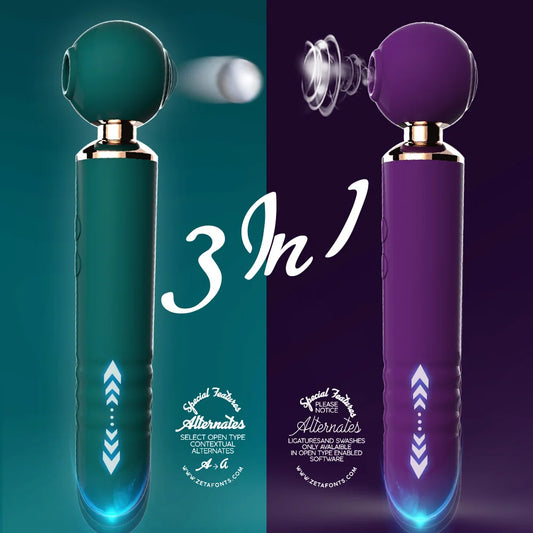 Powerful Av Magic Wand, Vibrators For Women, 3in1 Sex Toys, Telescopic Dildo, G Spot Stimulato,r Tapping Clitoris Sucker And Massager