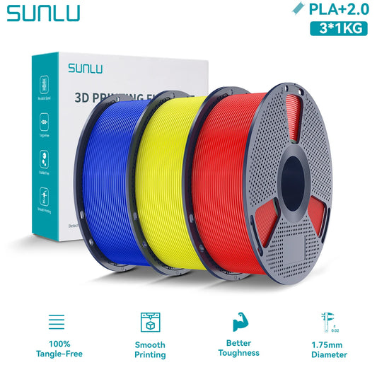PLA PLUS 2.0 3D Filament 1.75mm Upgrade PLA Plus Stronger Robust Neatly Wound Colorful Filament for FDM 3D Printer 3KG