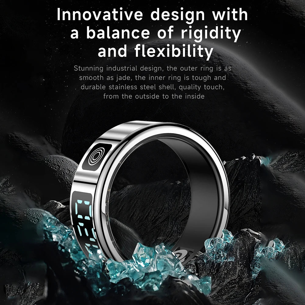 New RS08 Smart Ring 5ATM Waterproof Health Monitor Heart Rate Blood Oxygen Sleep Monitoring Sleep Ring for Men Women for Xiaomi