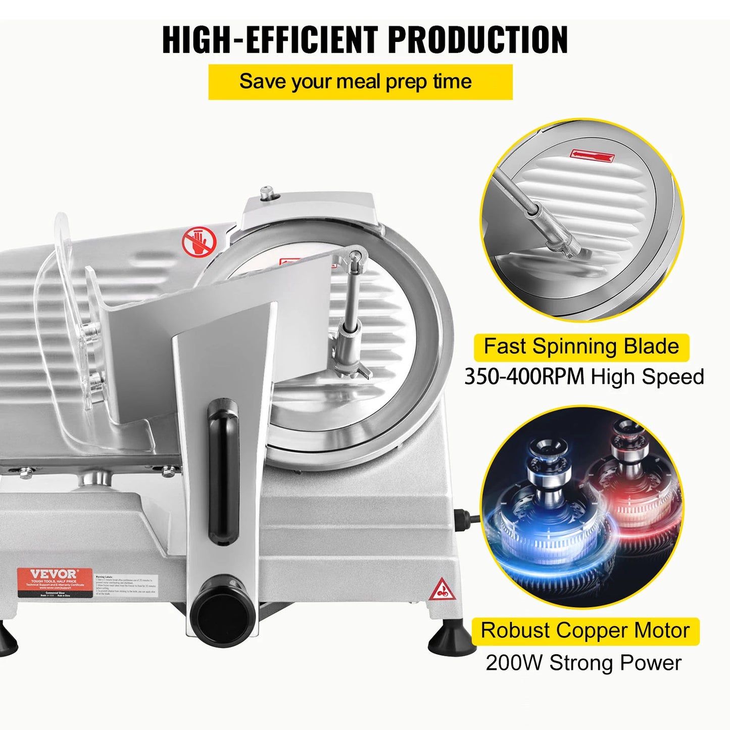 Meat Slicer 200W/240W/320W/340W Electric Deli Food Slicer Adjustable Thickness for Commercial Home Use Cut Meat Cheese
