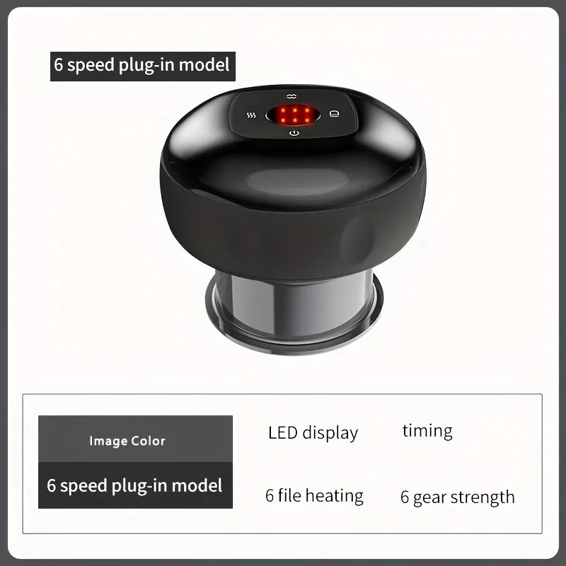 "Wireless Charging Intelligent Vacuum Cupping Device with High Suction & Hot Compress"