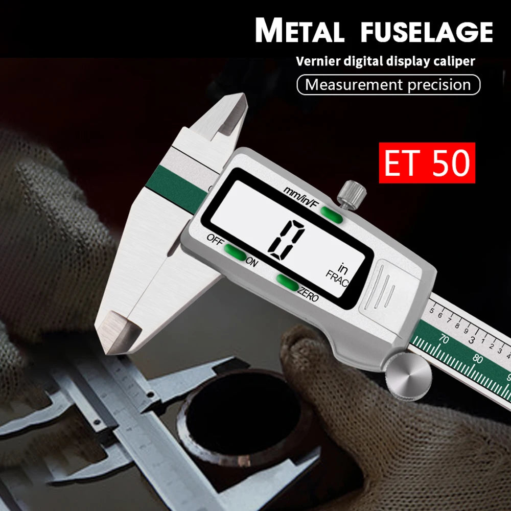 Stainless Steel High Accuracy, Electronic LCD Digital Display Slide Caliper, Vernier Ruler with Measuring Range of 0-150mm