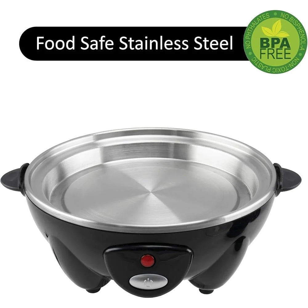 Electric Egg Cooker Automatic Shutoff 7 Egg Capacity Poacher Steamer One Touch Operation Boil Dry Protection Kitchen Appliance