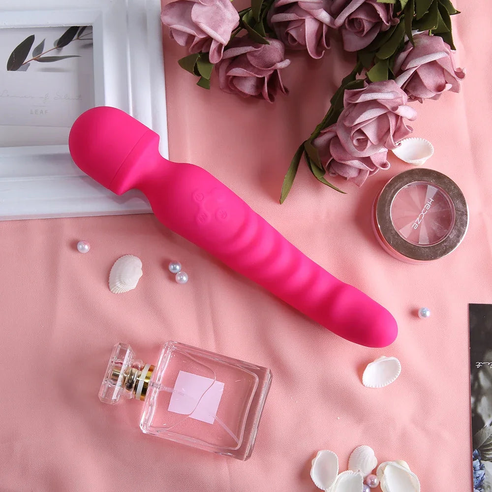 Dildo Vibrator 360° Rotation AV Heating Vibrator Magic Wand Clitoris Stimulator Female G-Spot Massager Adult Sex Toy for Women
