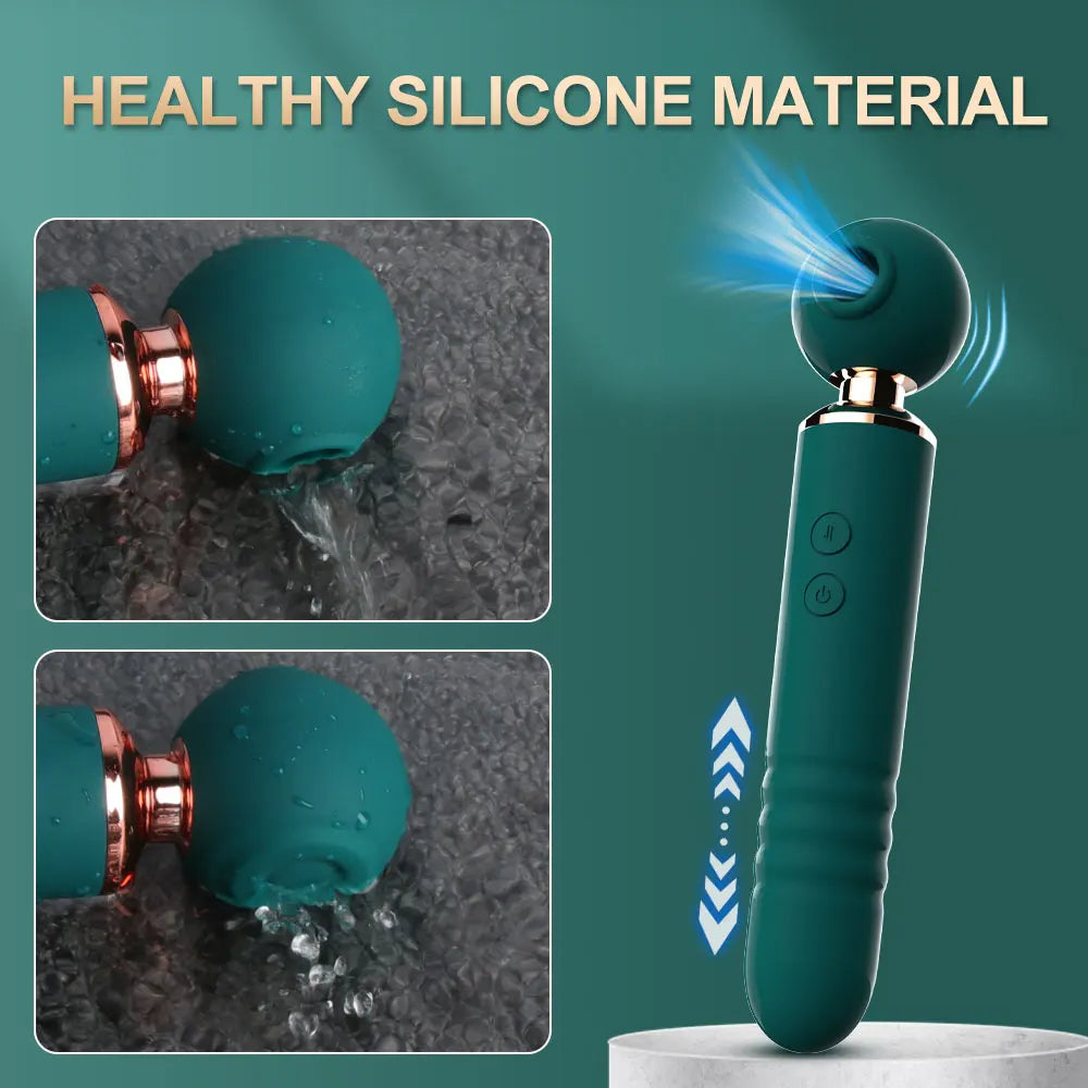 Powerful Av Magic Wand, Vibrators For Women, 3in1 Sex Toys, Telescopic Dildo, G Spot Stimulato,r Tapping Clitoris Sucker And Massager