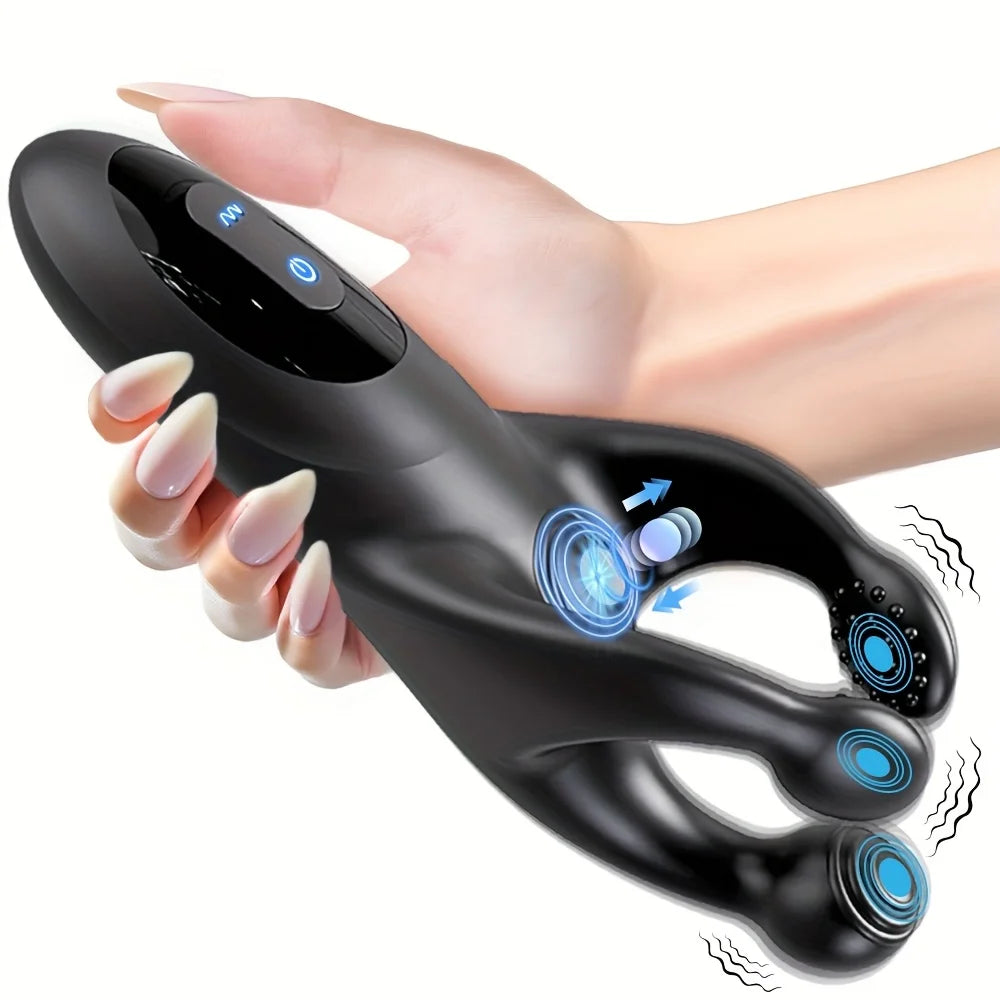 10 Frequency Vibrator for, Men Penis Delay Trainer, Exerciser Vibrating Glans, Stimulator Massager Male Sex Toy Adult Masturbator