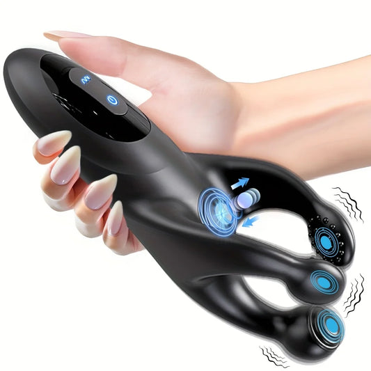 10 Frequency Vibrator for, Men Penis Delay Trainer, Exerciser Vibrating Glans, Stimulator Massager Male Sex Toy Adult Masturbator