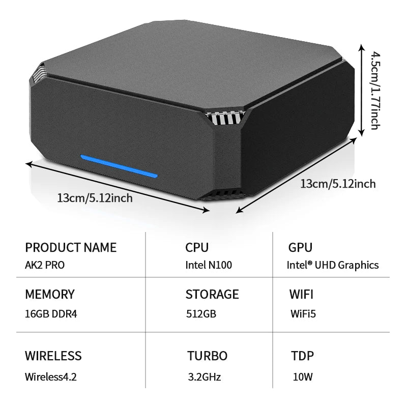 Mini PC Intel N150/N100 CPU Windows 11 Mini PC Gaming DDR4 16GB RAM 512GB SSD  WIFI5 BT4.2