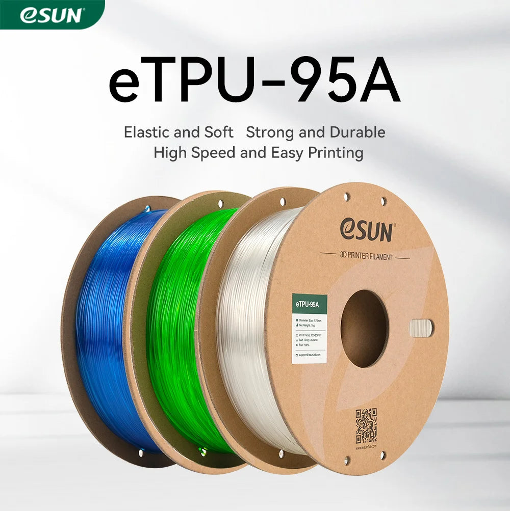 Flexible TPU Filament 1.75mm,TPU 95A 3D Printer Filament 1KG 2.2 LBS Spool 3D Printing Material TPU 95A  For 3D Printers