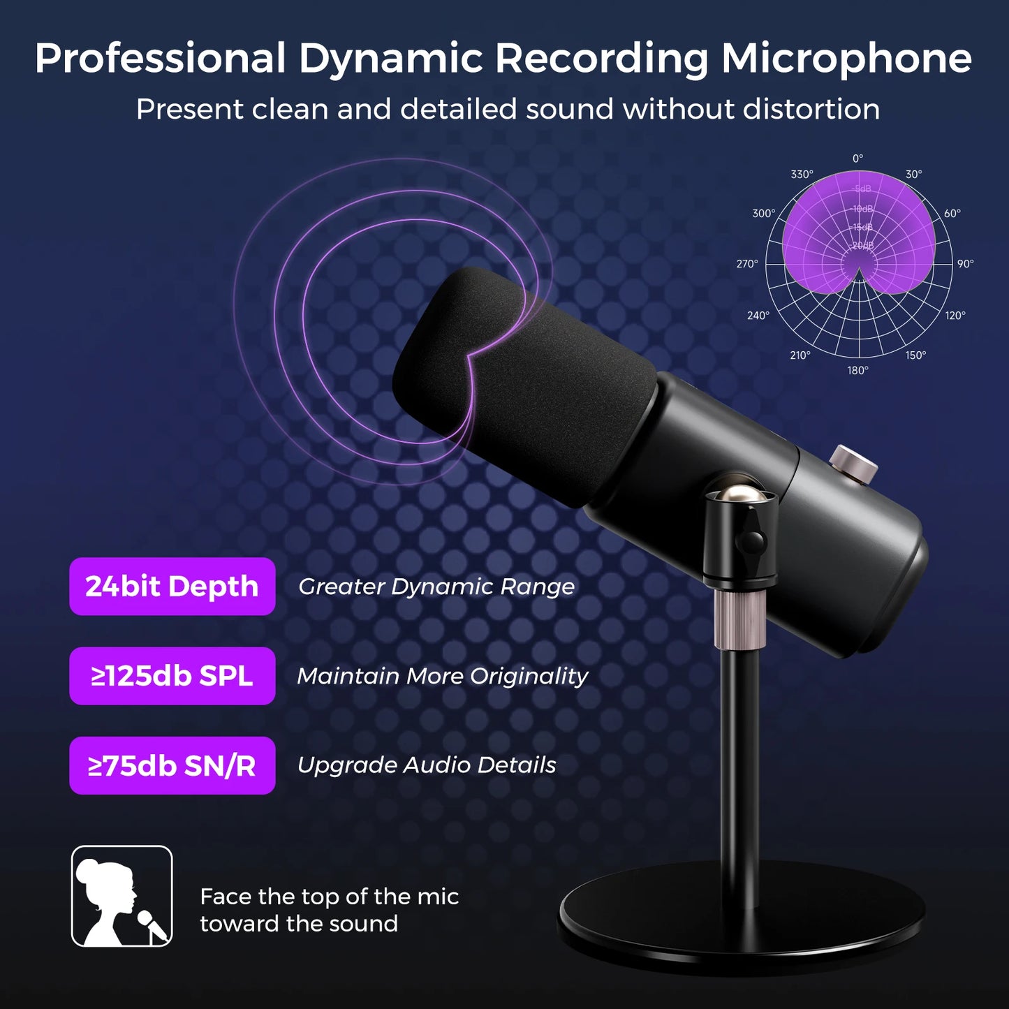Professional Microphone Dynamic XLR USB Mic Desktop US Local Shipping Plug-and-Play for Gaming Studio Streaming