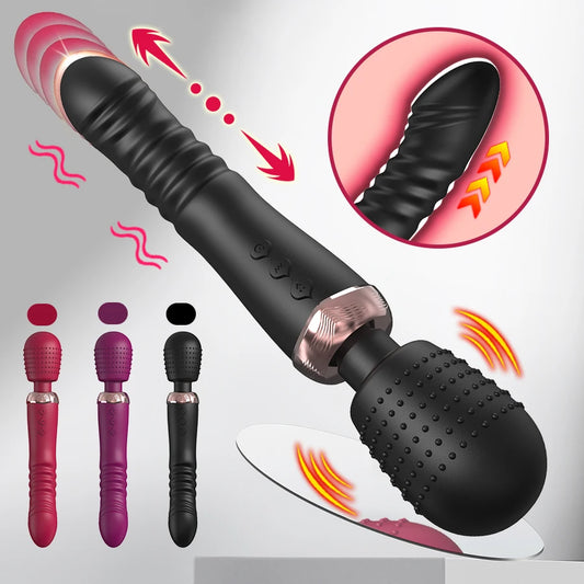 Powerful 3 motors, fast Thrusting and Dildos, Vibrator silicone large size Wand, G-Spot Massager Sex Toy For Couple  Stimulator