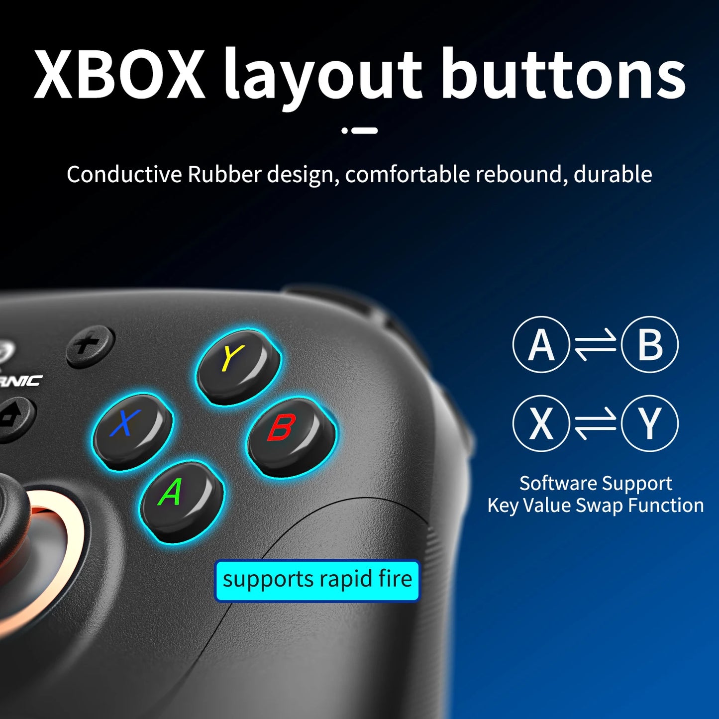 Gamepad Wireless Gaming Controller Hall Trigger Joystick Macro Key RGB Breathing Light For Switch PC Android IOS
