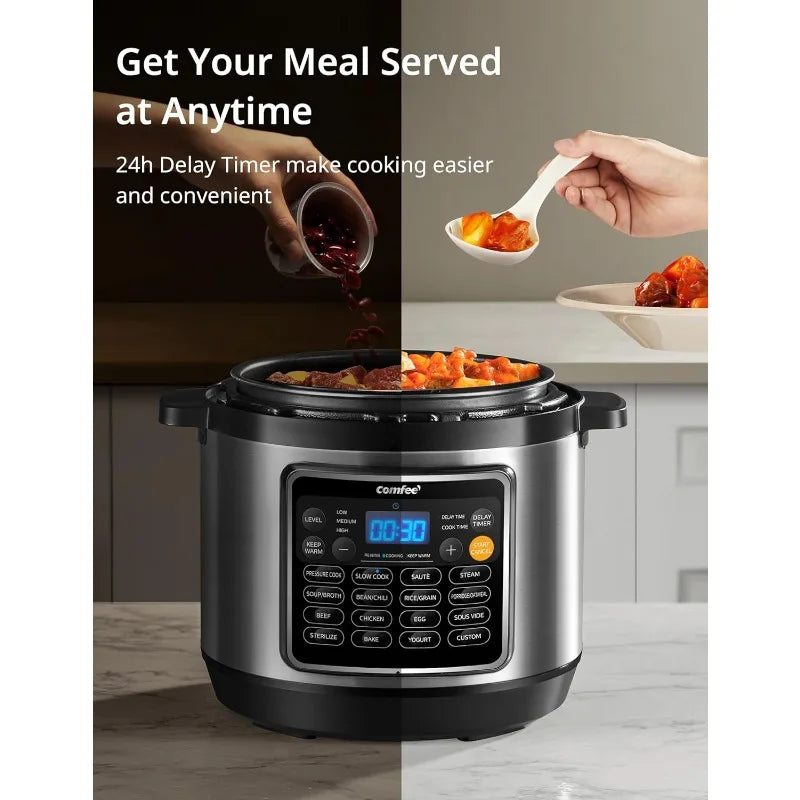 COMFEE' 16 in 1 Electric Pressure Cooker Olla de Presion Non-Stick Pot Yogurt Maker Rice Slow Saute Steamer