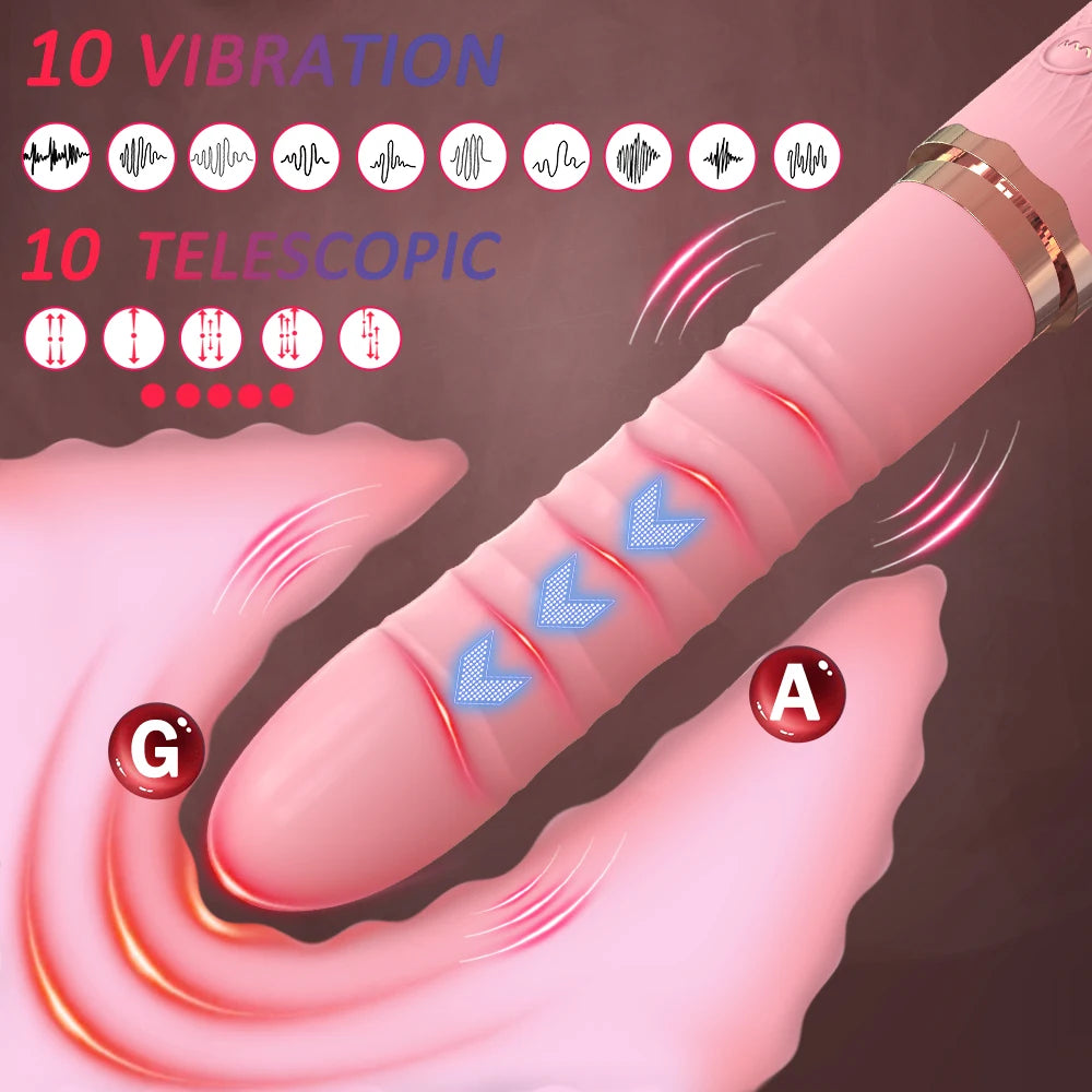 Dual motor, Realistic Thrusting Dildo, Vibrator With Heating,10 mode Sex Toys  Vibrator Clitoral Stimulator For Anal Stimulation
