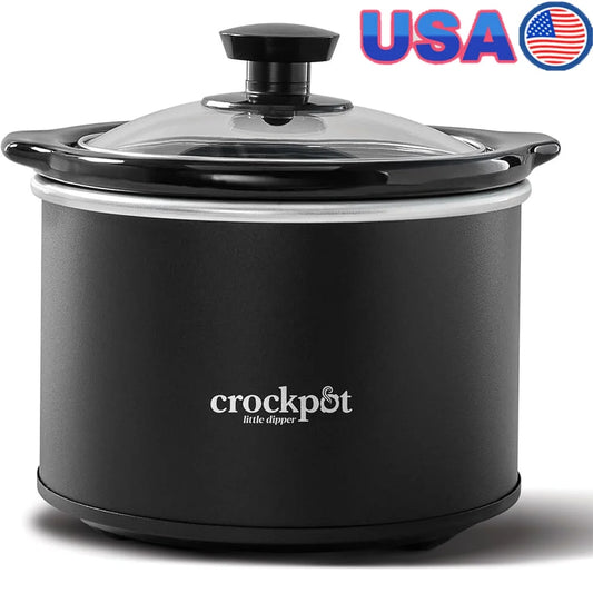 Slow Cooker, 1.5 Quart Round Stoneware, Dishwasher Safe, Cooking, Warming, 1-2 People Compact Kitchen Appliance